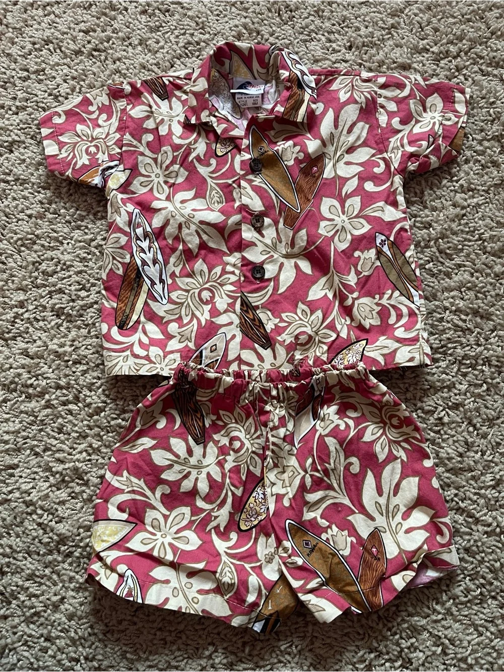 Hawaiian Outfit Set for Boys 18M – Shirt & Shorts